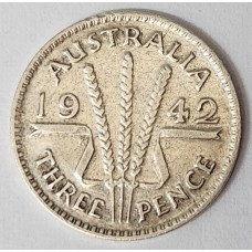 AUSTRALIA 1942 M . THREEPENCE